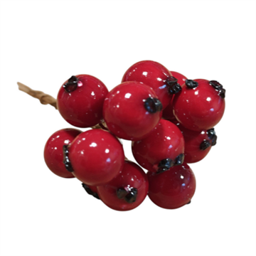 Røde bær på stilk – bundt med 12 stk